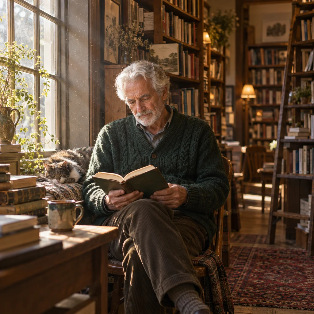 Quiet bookshop morning
