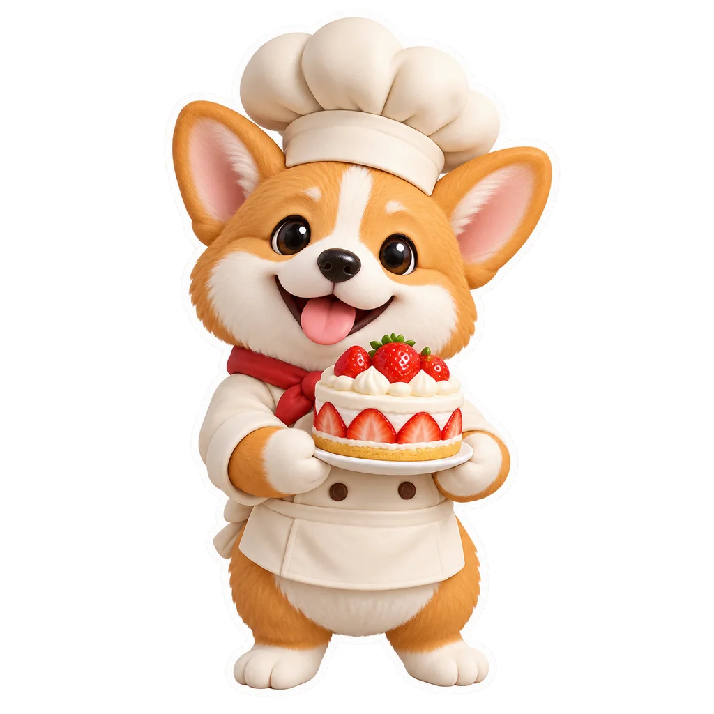 Little corgi chef sticker