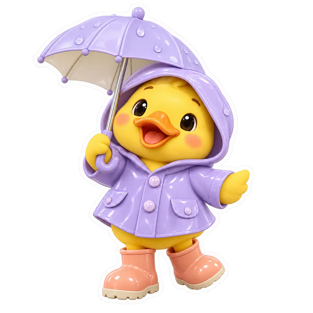 Raincoat duck sticker