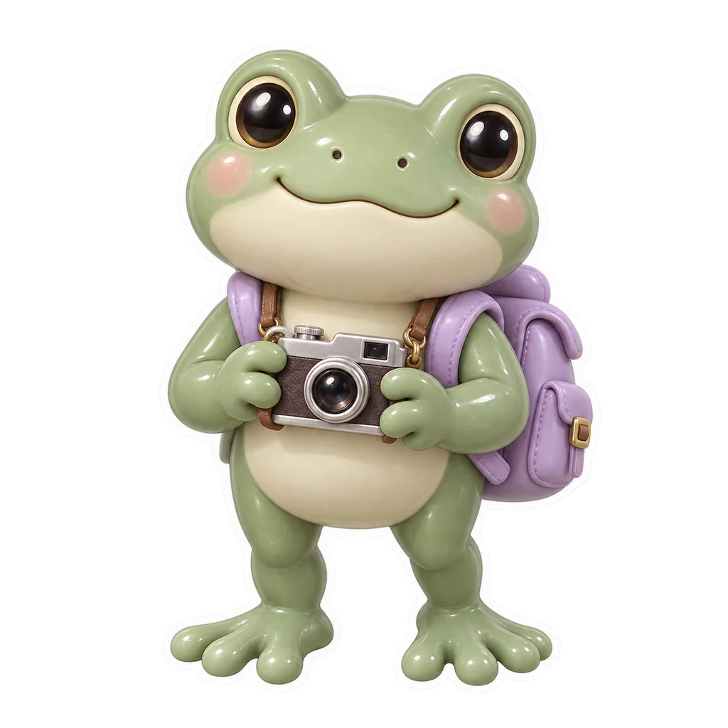 Travel photographer frog sticker