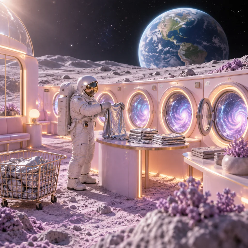Moonlit laundromat