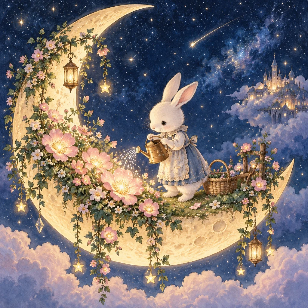 The rabbit moon gardener